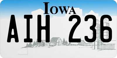 IA license plate AIH236