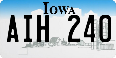 IA license plate AIH240