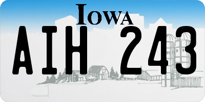 IA license plate AIH243