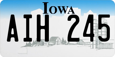 IA license plate AIH245