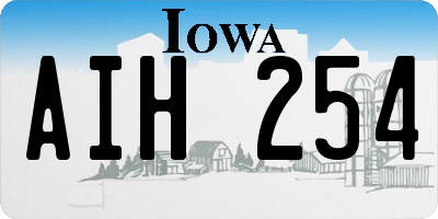 IA license plate AIH254