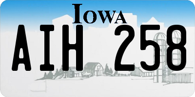 IA license plate AIH258