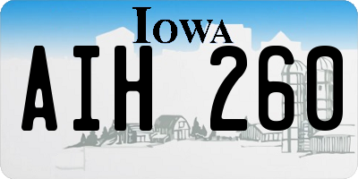 IA license plate AIH260