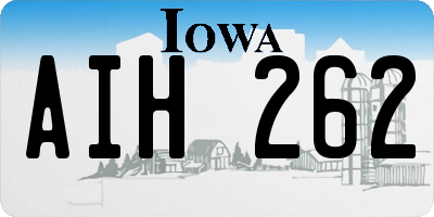 IA license plate AIH262