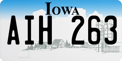 IA license plate AIH263