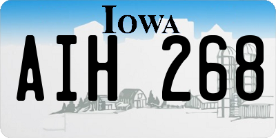 IA license plate AIH268