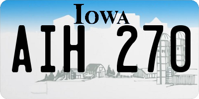 IA license plate AIH270