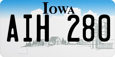 IA license plate AIH280