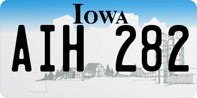 IA license plate AIH282