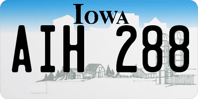 IA license plate AIH288