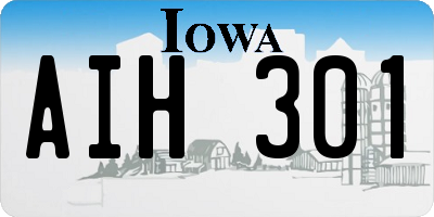IA license plate AIH301