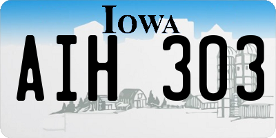 IA license plate AIH303