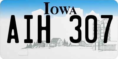 IA license plate AIH307