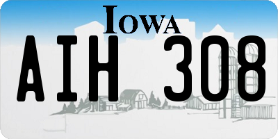 IA license plate AIH308