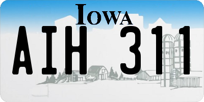 IA license plate AIH311