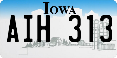 IA license plate AIH313