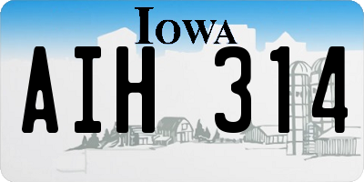 IA license plate AIH314