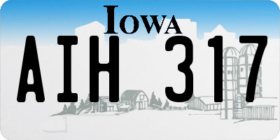 IA license plate AIH317