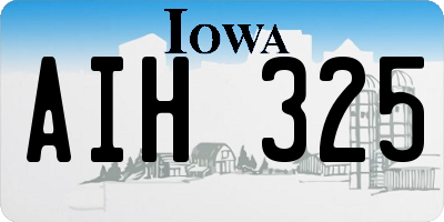 IA license plate AIH325