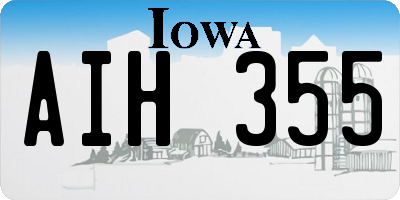 IA license plate AIH355