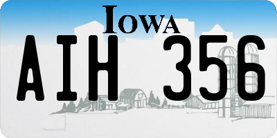IA license plate AIH356