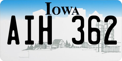 IA license plate AIH362