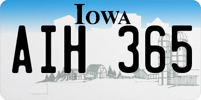 IA license plate AIH365