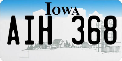 IA license plate AIH368