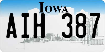 IA license plate AIH387