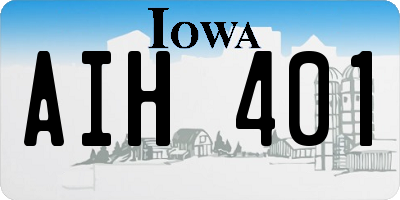 IA license plate AIH401