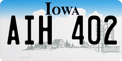 IA license plate AIH402