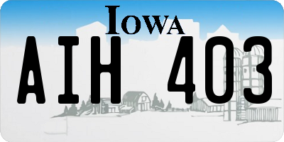 IA license plate AIH403