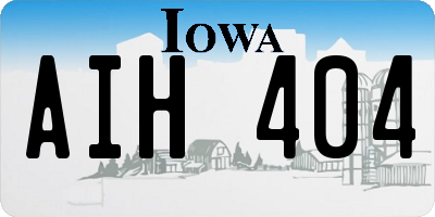 IA license plate AIH404