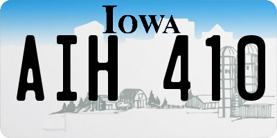 IA license plate AIH410
