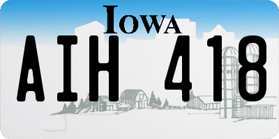 IA license plate AIH418