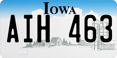 IA license plate AIH463