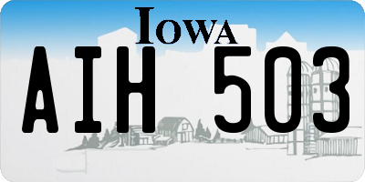 IA license plate AIH503