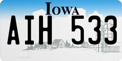 IA license plate AIH533