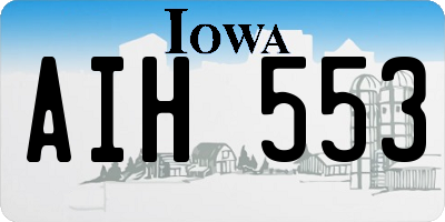IA license plate AIH553