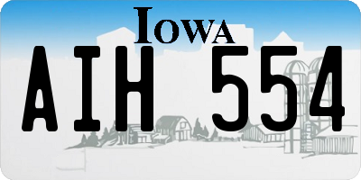 IA license plate AIH554