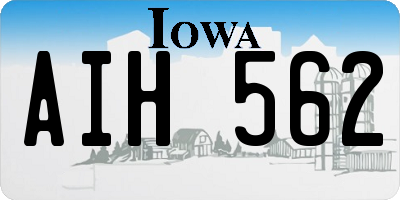 IA license plate AIH562