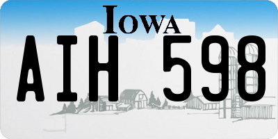 IA license plate AIH598