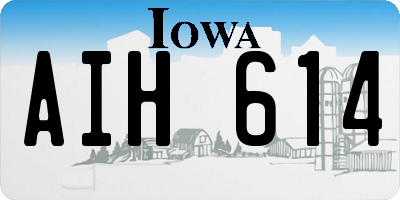 IA license plate AIH614