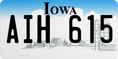 IA license plate AIH615