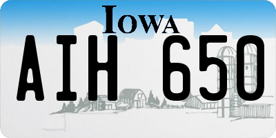 IA license plate AIH650