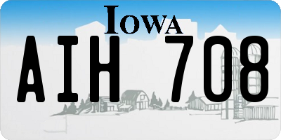 IA license plate AIH708