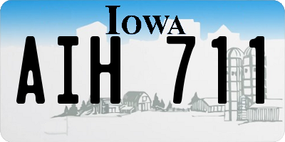 IA license plate AIH711