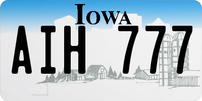 IA license plate AIH777