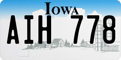 IA license plate AIH778