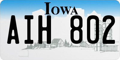 IA license plate AIH802